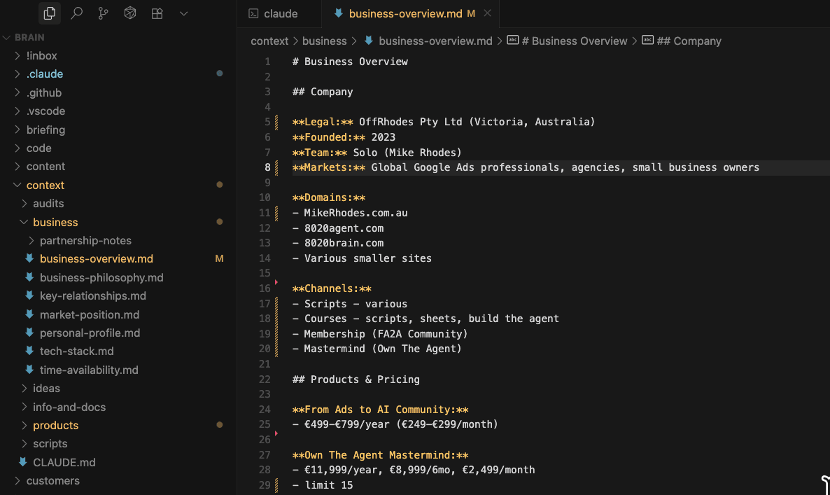 Research folder structure showing organized YouTube transcripts and newsletter archives